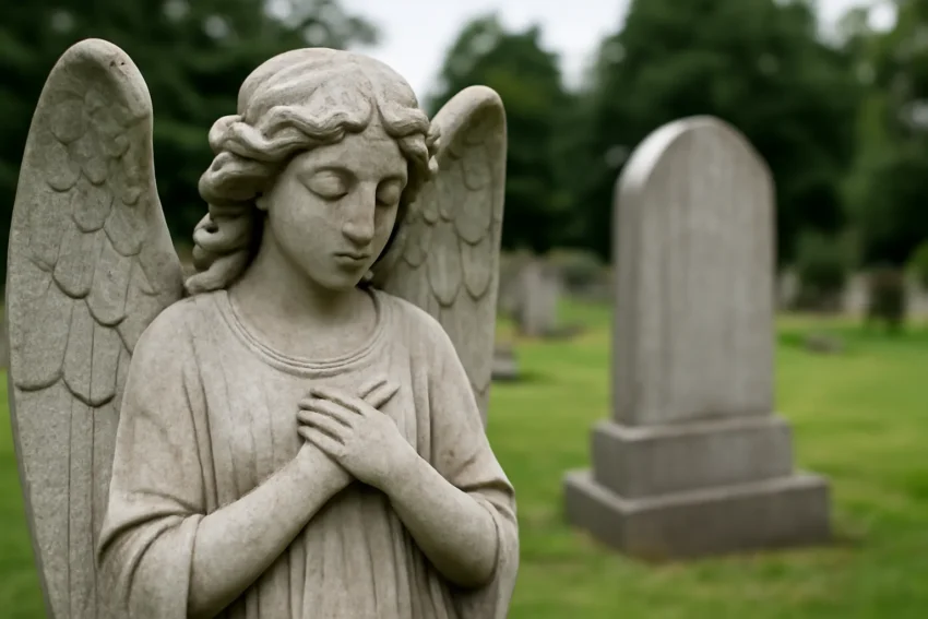 angel headstones for graves uk
