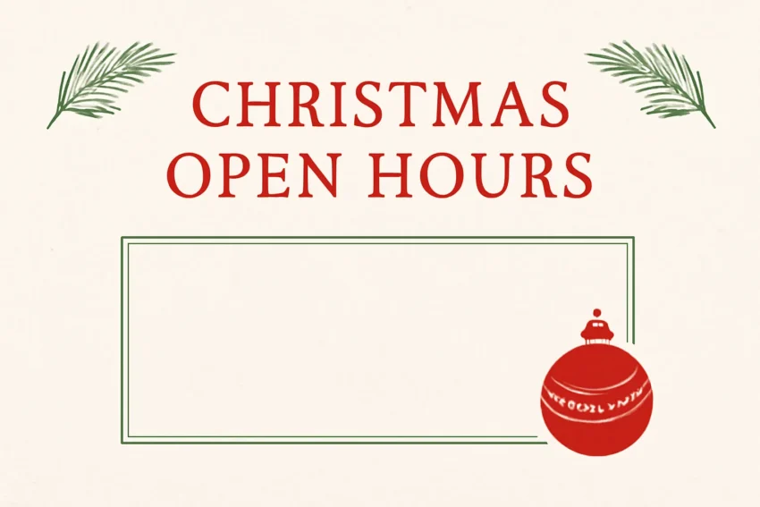 christmas open hours template