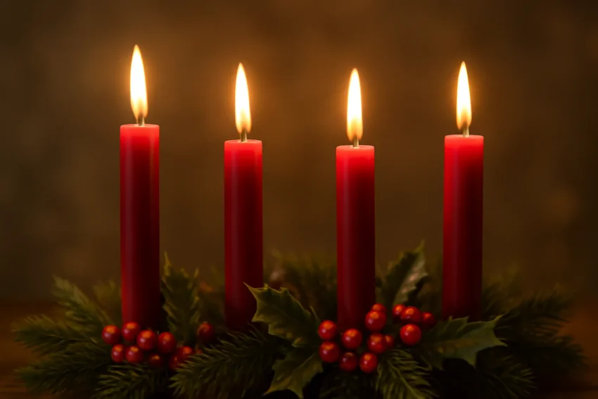 christmas taper candles
